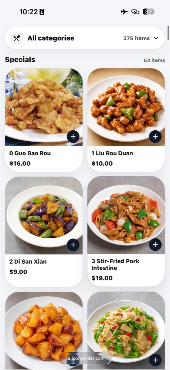 Browse Joony Order menu items with photos and prices